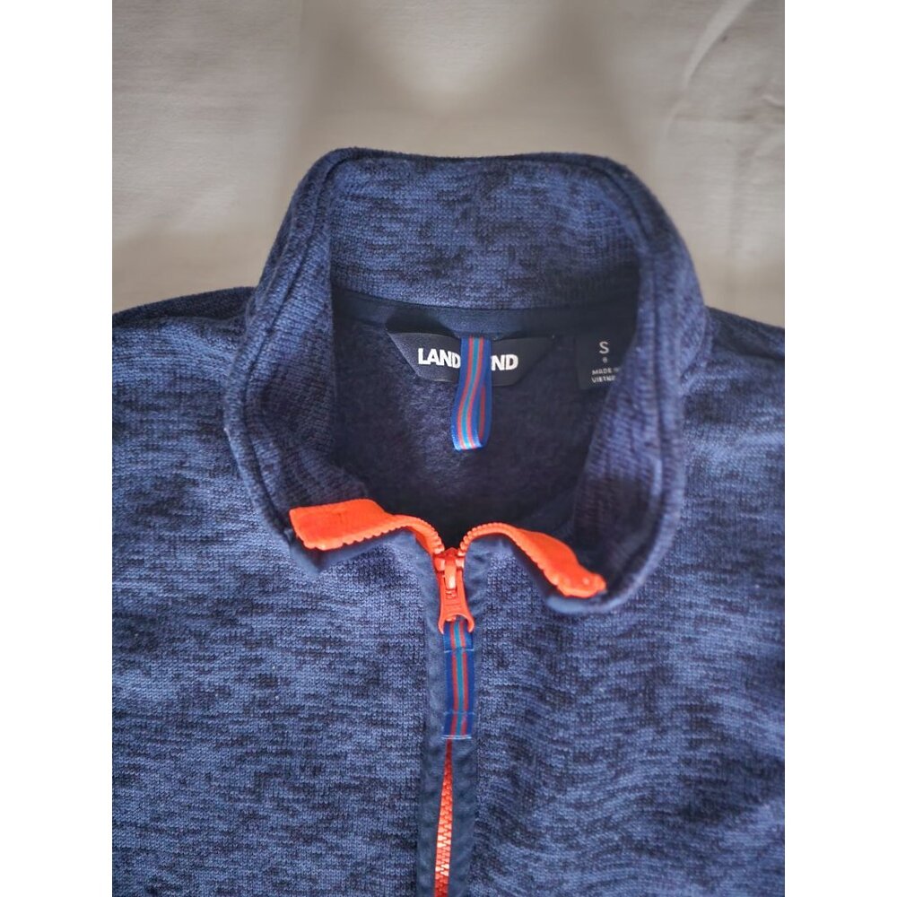 Lands End Kids Boys True Navy Heather Full Zip‎ Front Sweater Fleece Vest Small - Picture 5 of 12